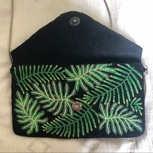 Beaded Tropical Clutch/Crossbody Purse